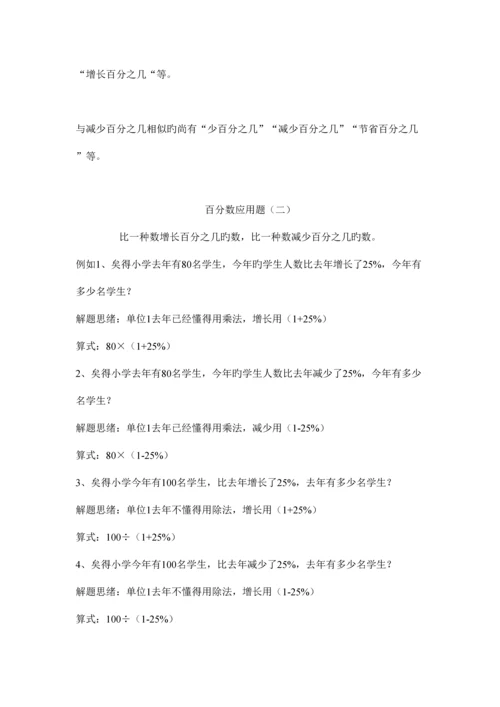 2023年北师大版六年级数学上册百分数的应用知识点单元练习.docx