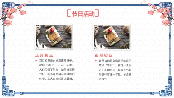 简约中国风春节习俗传统节日PPT课件