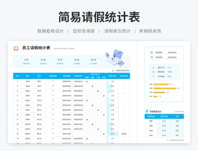 简易请假统计表