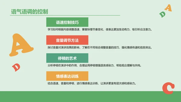 绿色插画风英语演讲比赛内容组织PPT模板