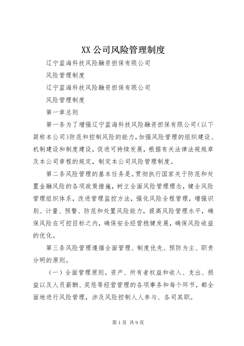 XX公司风险管理制度.docx