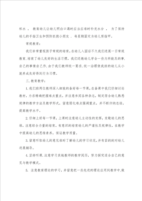 幼儿教师个人工作总结12篇