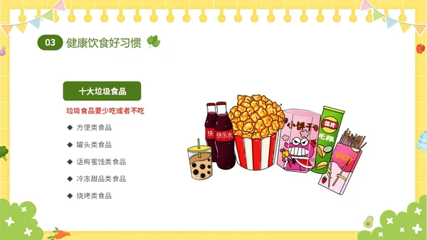 黄色卡通儿童6月食品安全宣传周幼儿园食品安全教育主