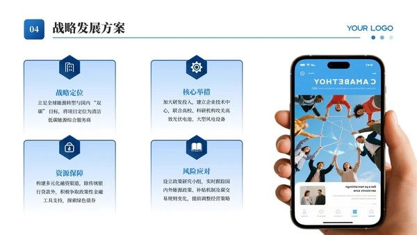 蓝色新能源项目规划通用PPT模板