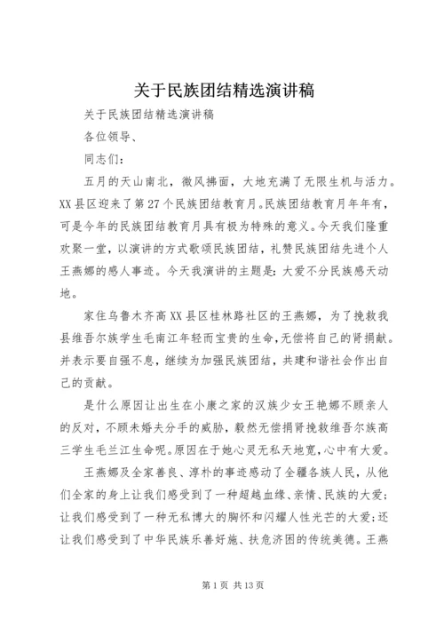 关于民族团结精选演讲稿.docx