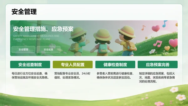绿色3D风暑假夏令营行程介绍PPT模板