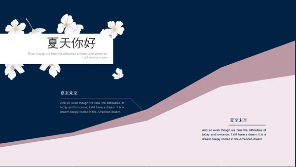 你好夏天女性白领工作总结通用PPT模板