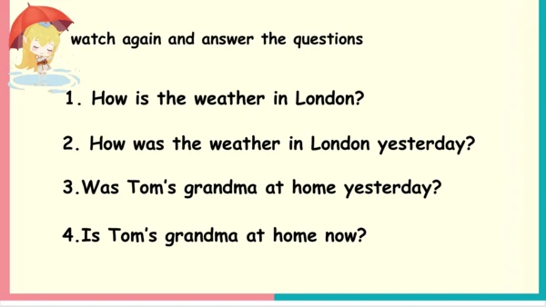 Module 6 Unit 1 Were you at home yesterday 课件(共35张