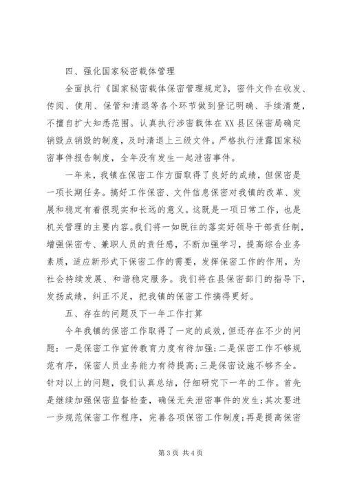 乡镇委员会保密工作总结经典范文.docx