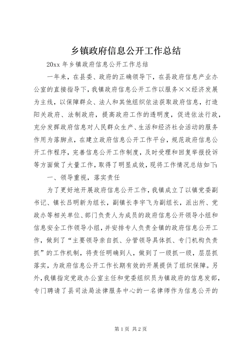 乡镇政府信息公开工作总结 (8).docx