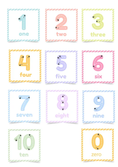 卡通英文0-10数字教学