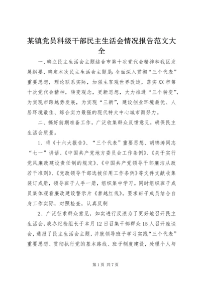 某镇党员科级干部民主生活会情况报告范文大全 (4).docx