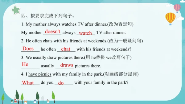 Unit 7 At weekends 复习课件(共25张PPT)-2024-2025学年译林版（三起