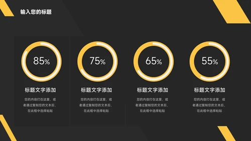 黄色暗色商务质感年终总结汇报PPT模板