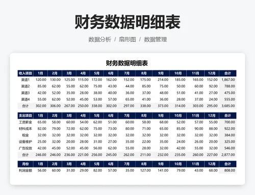 财务收支数据年终报表