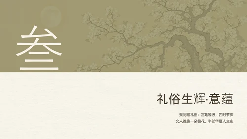 黄绿色简约中国风传统文化簪花介绍