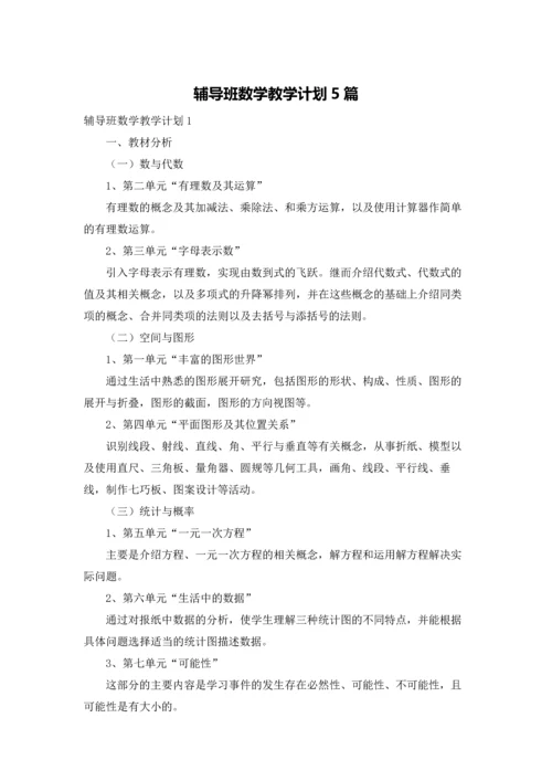 辅导班数学教学计划5篇.docx