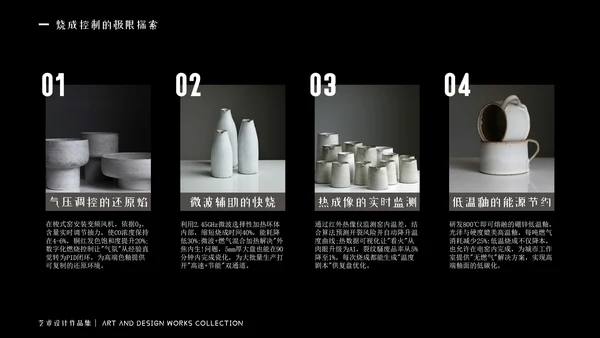 高级黑白色简约风艺术作品集PPT模版