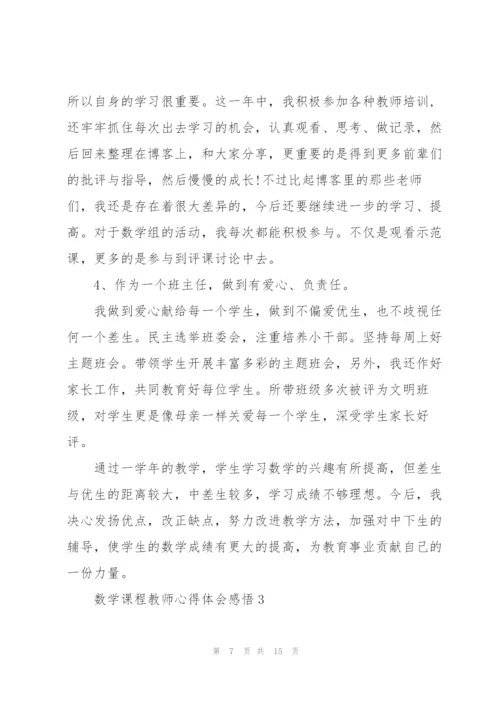 数学课程教师心得体会感悟.docx