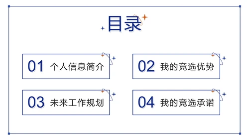 蓝城撞色简约几何竞选学生会主席PPT模板