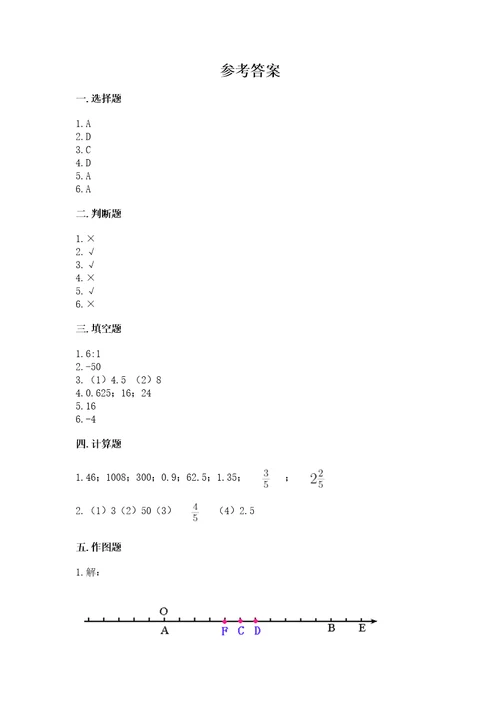 六年级下册数学期末测试卷附参考答案突破训练