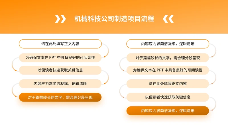 橙色简约风多项列表PPT单页