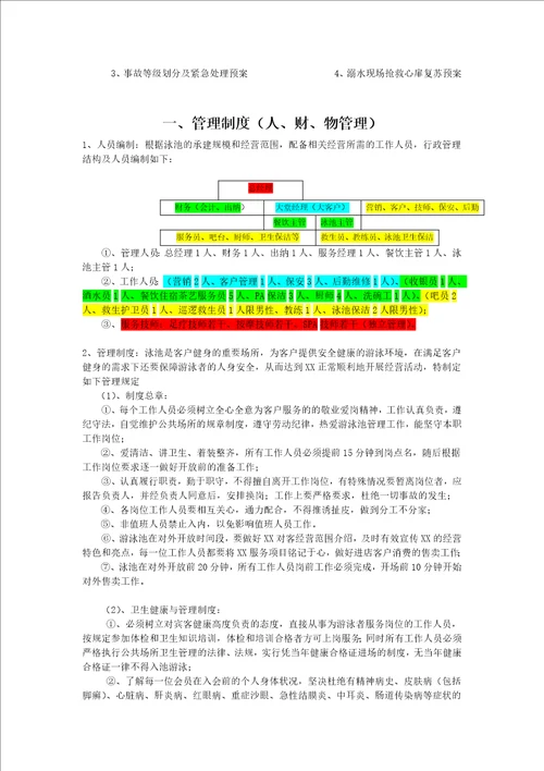 关于xx游泳池的经营管理方案