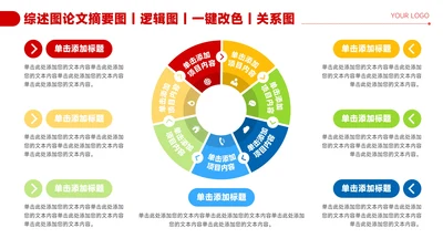 红色简约风7项圆环流程关系图PPT