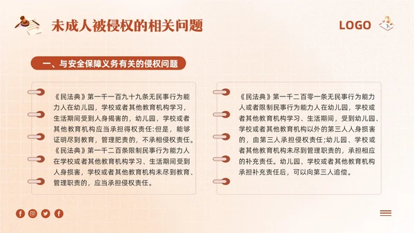 棕色卡通民法典进校园主题宣讲PPT模板宣传PPT动态PP