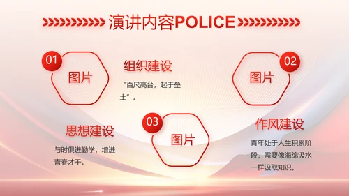 红色大气公安警察工作总结汇报PPT