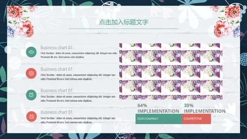 花朵教师说课花店花卉通用PPT模板