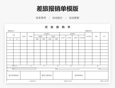 差旅报销单模版