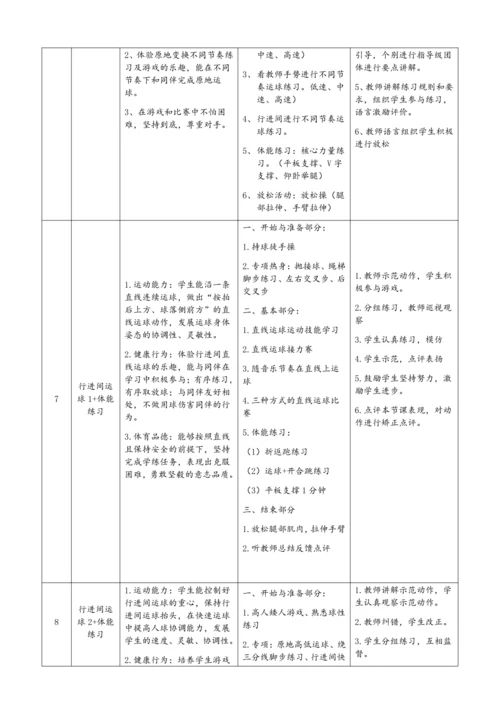 小学体育与健康3年级 篮球 大单元教学设计