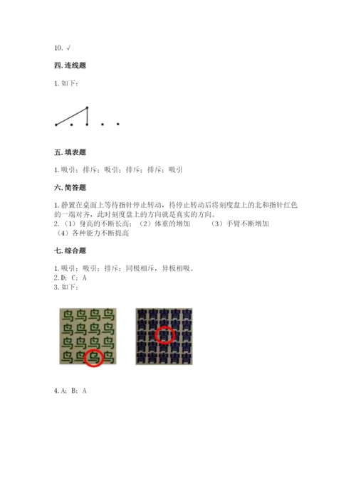 教科版二年级下册科学知识点期末测试卷（考试直接用）.docx