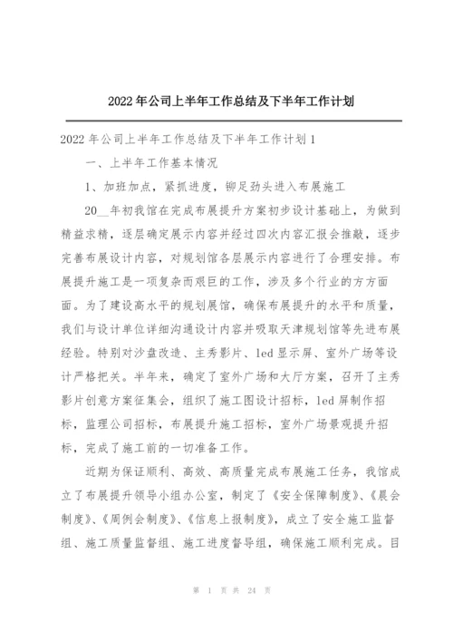 2022年公司上半年工作总结及下半年工作计划.docx