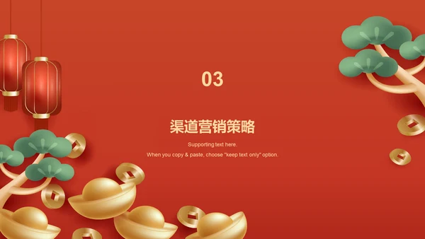新年红色创意市场营销方案PPT