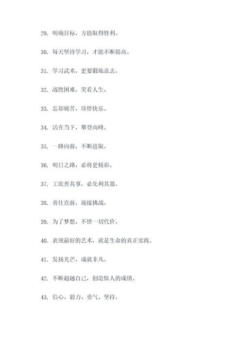 武术励志标语绘画素材大全