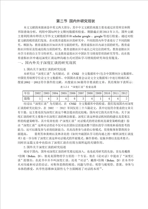 深度汇谈对教育虚拟社区中团队学习绩效的影响分析