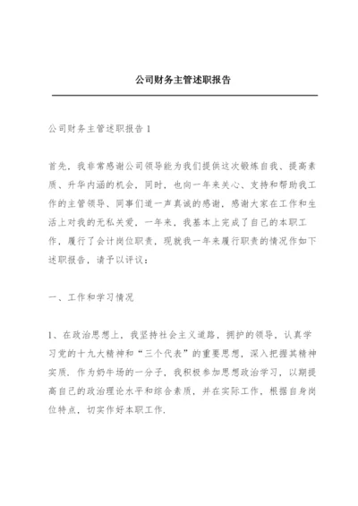 公司财务主管述职报告.docx