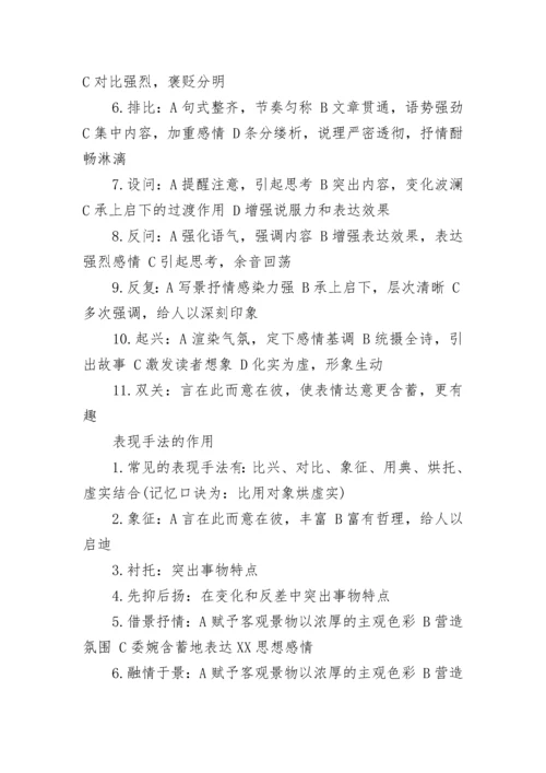 初中语文阅读答题技巧_古诗词鉴赏技巧.docx