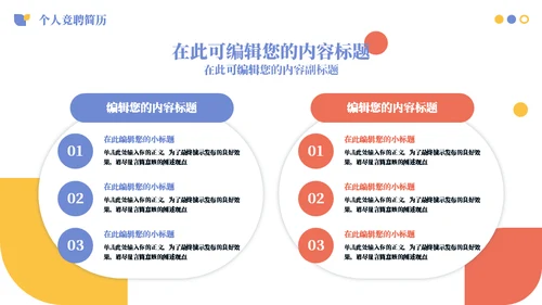 个人个性独特竞聘简历通用PPT模板