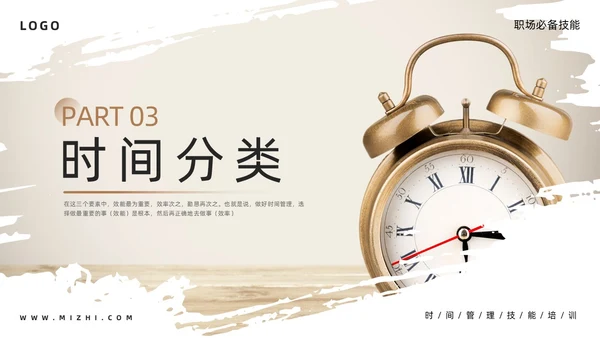 棕色简约把时间管理变成一种习惯PPT模板宣传PPT动态PP自我管理