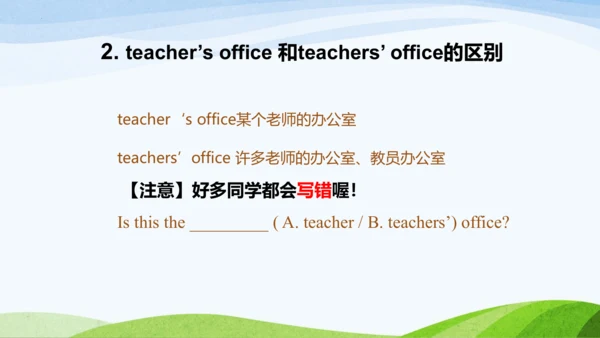 Unit 1 My school知识点复习 课件(共22张PPT)