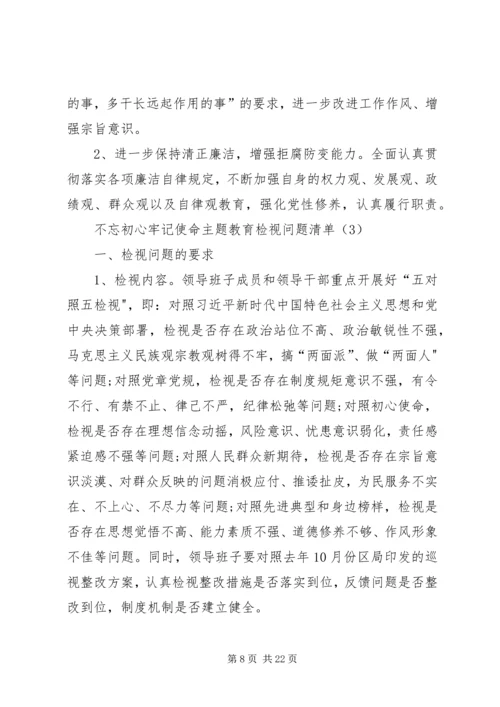 领导班子“不忘初心、牢记使命”主题教育检视问题工作方案 (5).docx