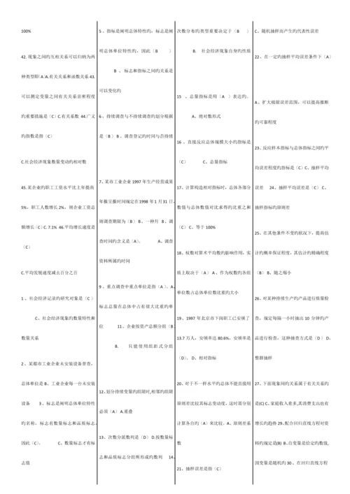 2023年自考00974统计学原理复习重点.docx