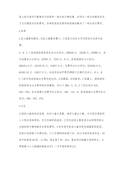 七彩梦行动计划脑瘫患儿治疗费用执行情况分析.docx