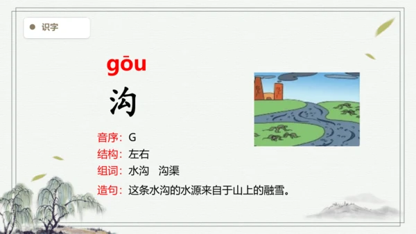 【2024秋季学期】语文二上11.葡萄沟  生字识记课件