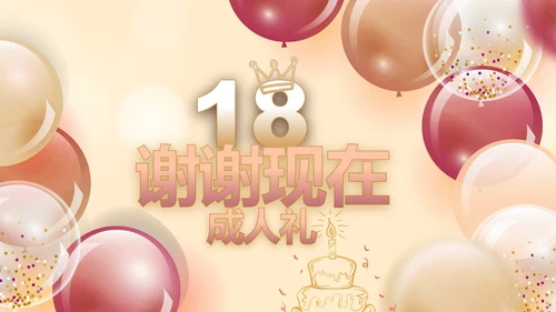 18岁成人礼生日快乐纪念册相册动态PPT模板