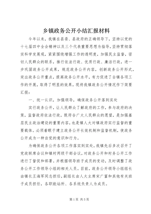 乡镇政务公开小结汇报材料.docx