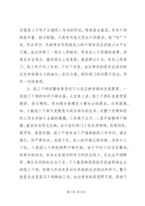 当前组织部门自身建设存在的问题与对策思考 (5).docx